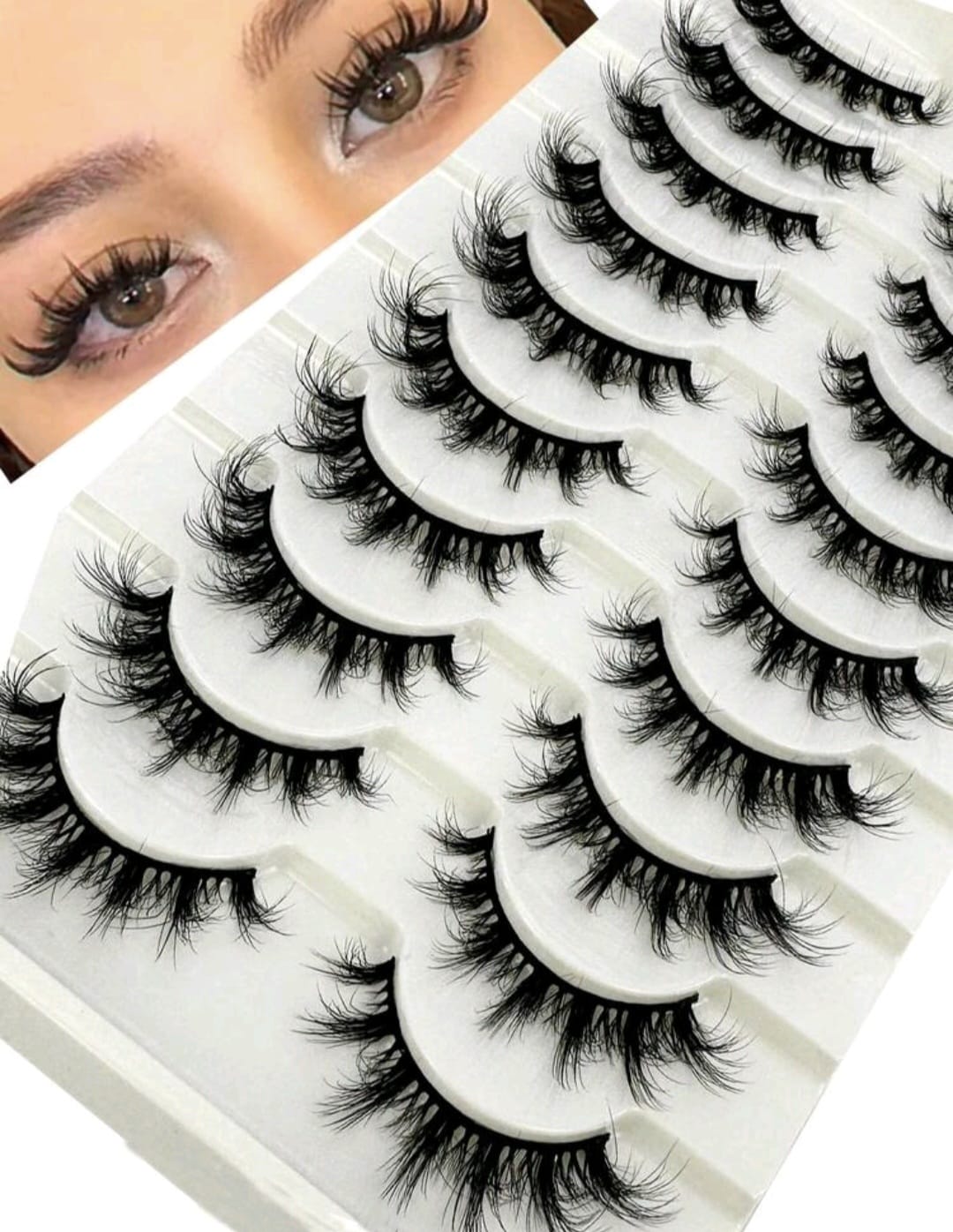10 Pairs 3D Wispy False Eyelashes – Fluffy Dramatic Volume Lash Set