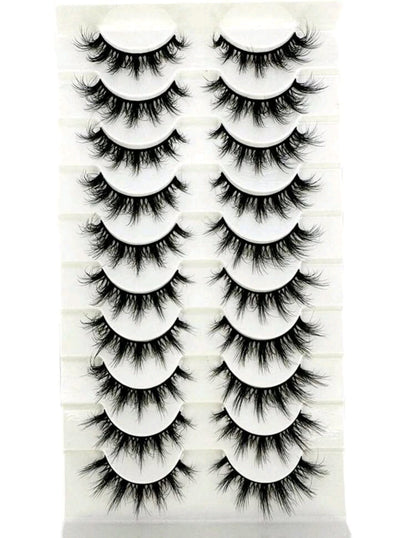 10 Pairs 3D Wispy False Eyelashes – Fluffy Dramatic Volume Lash Set