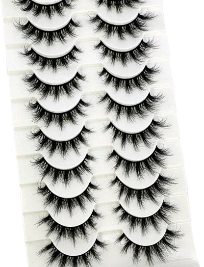 10 Pairs 3D Wispy False Eyelashes – Fluffy Dramatic Volume Lash Set