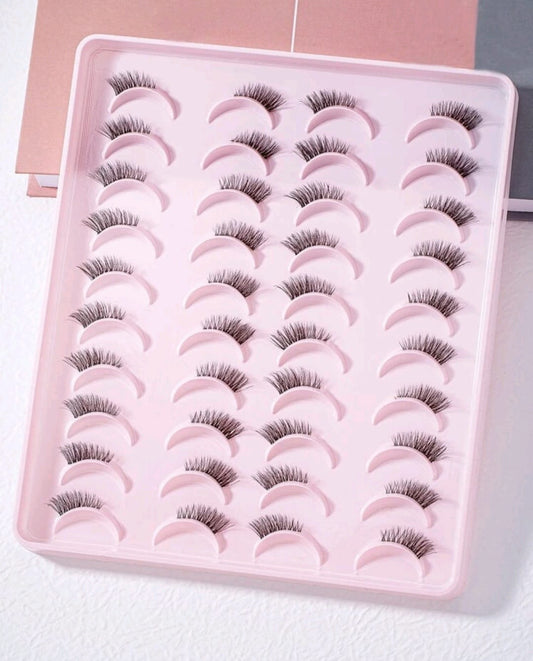 20 Pairs Natural Half Eyelashes – Lightweight Outer Corner False Lashes